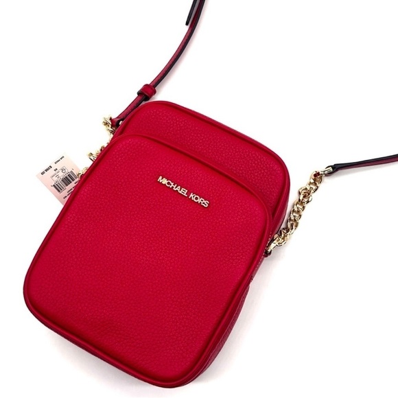 Michael Kors Medium NS Chain Xbody Bag Red/ Gold (NWT) - Picture 9 of 10